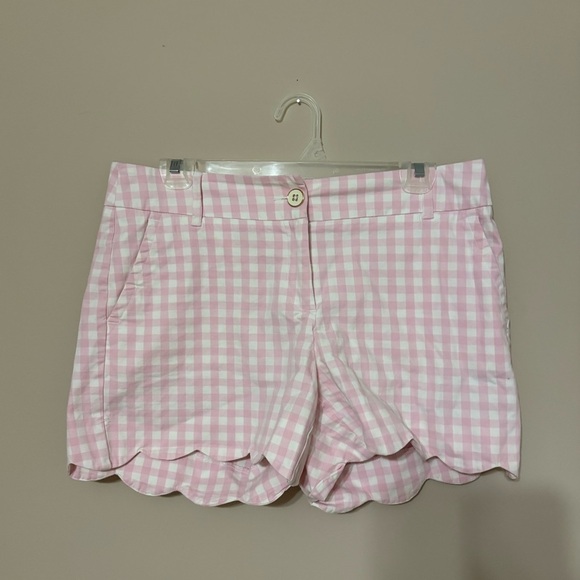 crown & ivy Pants - Crown & Ivy Pink Gingham Scalloped Hem Shorts size 6